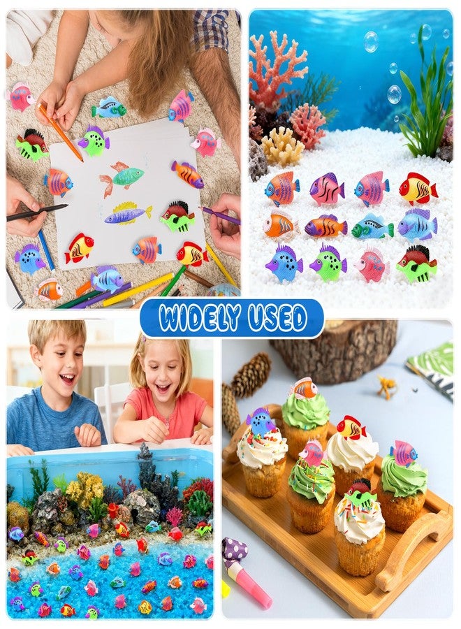 LHSYFBZ 60Pcs Plastic Tropical Fish Toys, Mini Plastic Fish for Children's Party Supplies and Decoration - Image 3